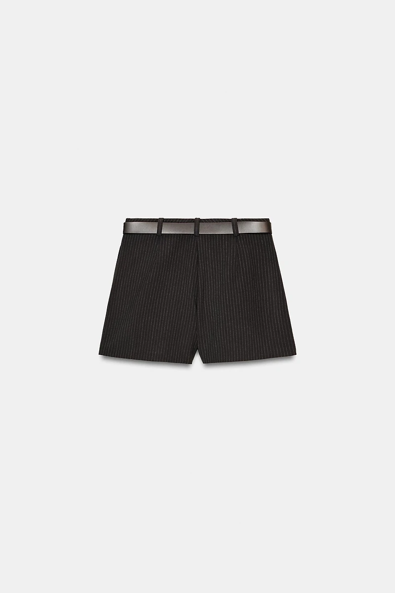 JUPE-PANTALON À CEINTURE RAYURES