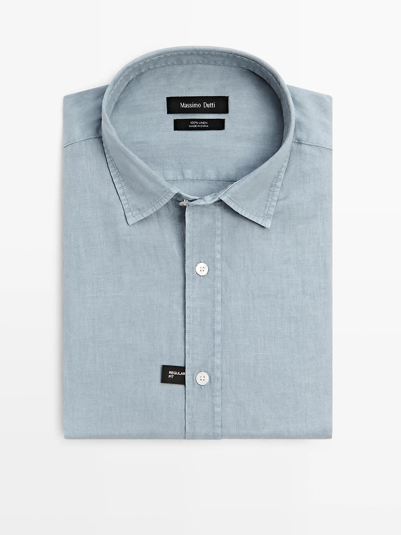 Regular fit shirt with maltinto finish