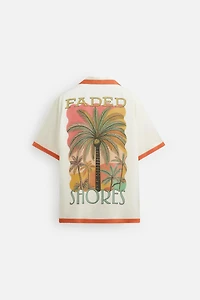 CHEMISE SATINÉE À BANDES CONTRASTÉES