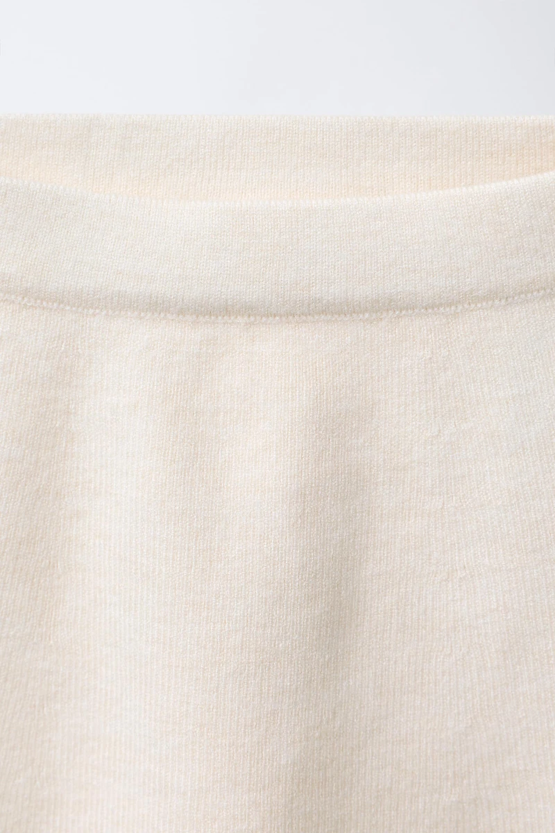 CONTRAST BOW KNIT SKIRT