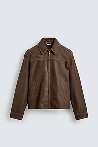 CROPPED FIT LEATHER JACKET
