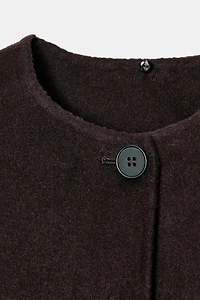 WOOL BLEND SHORT COAT WITH SCARF