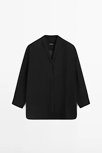 Chemisier fluide semi-transparent détail plastron