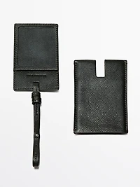 Étiquette de voyage en cuir nappa