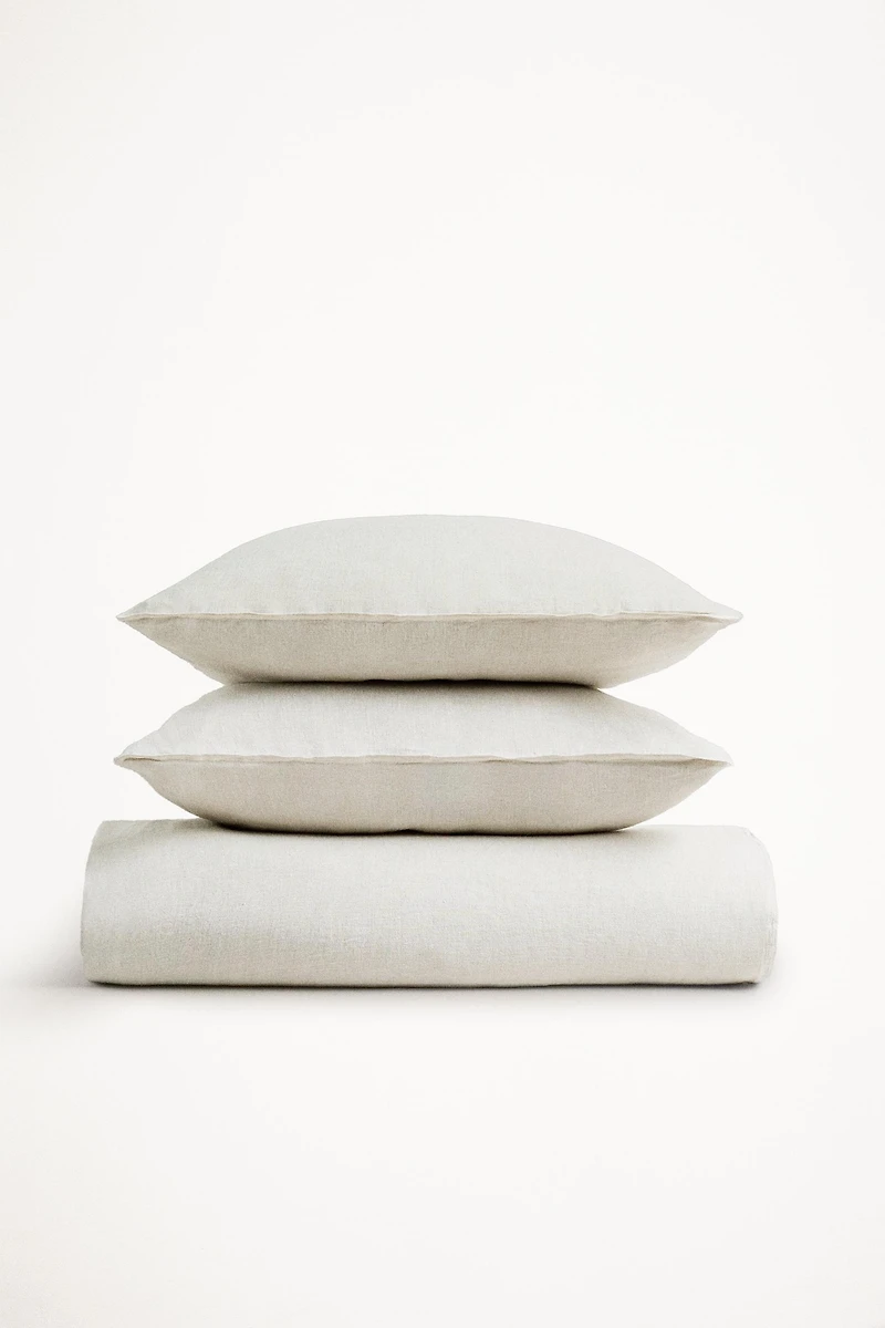 WASHED LINEN DUVET COVER (160 GxM²)