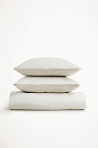 WASHED LINEN DUVET COVER (160 GxM²)