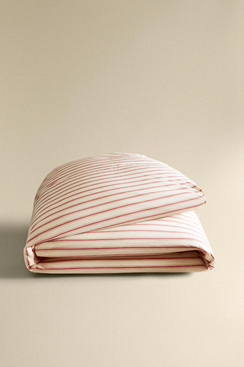 STRIPED PERCALE DUVET COVER (300 THREAD COUNT)