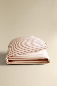 STRIPED PERCALE DUVET COVER (300 THREAD COUNT)