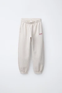 SWEATSHIRT AND PLUSH PANTS SET WITH TEXT PRINT