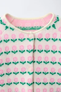 FLORAL JACQUARD CARDIGAN