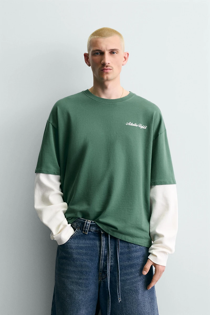 DOUBLE EFFECT SLEEVE SWEATSHIRT