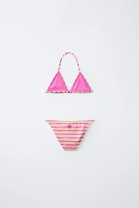 6–14 YRS HIBISCUS RIB STRIPED BIKINI