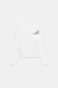 EMBROIDERED FLORAL SWEATSHIRT