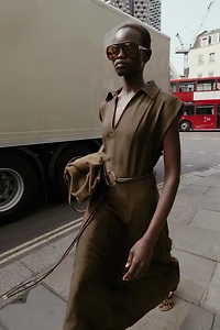 BELTED MIDI DRESS