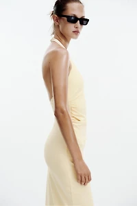 DRAPED HALTER DRESS