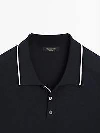 Polo en maille avec col coloré