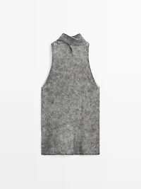 Alpaca and wool knit halterneck top