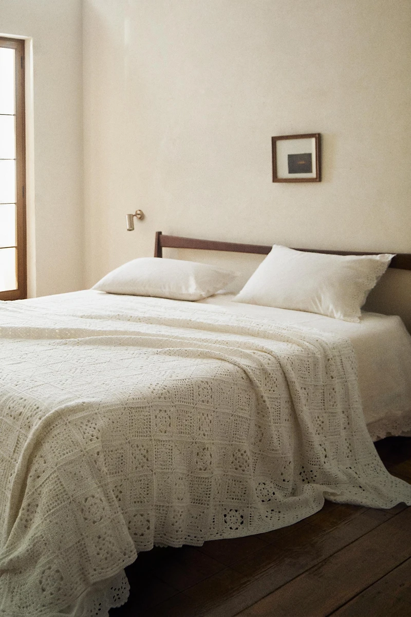 COUVRE-LIT COTON CROCHET PATCHWORK