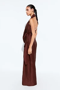 Flowing draped halter neck jumpsuit