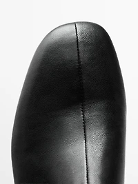 Leather heeled ankle boots