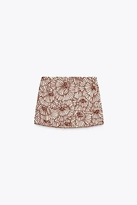 ZW COLLECTION FLORAL EMBROIDERED MINI SKIRT