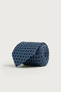 CRAVATE 100% SOIE JACQUARD GÉOMÉTRIQUE