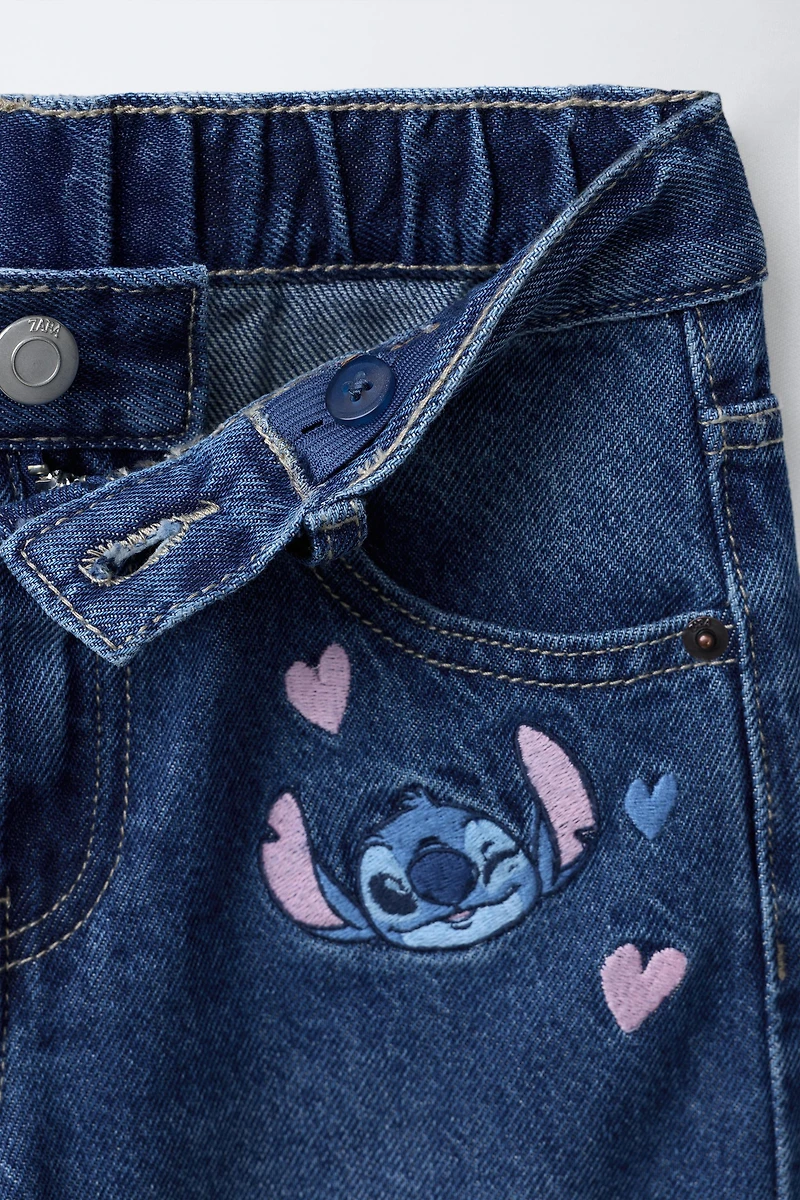 EMBROIDERED LILO & STITCH © DISNEY WIDE LEG JEANS