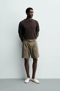 KNIT COTTON LINEN BLEND T-SHIRT