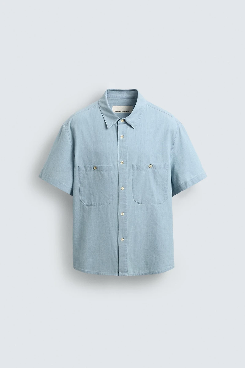 CHAMBRAY SHIRT WITH POCKETS