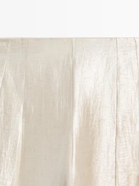 Pantalon fluide en lin métallisé