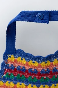 MULTICOLOR CROCHET KNIT SHORT JUMPSUIT
