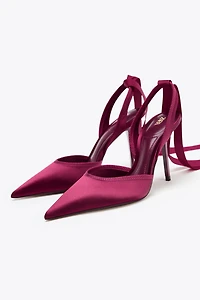 SLINGBACK ANKLE STRAP HEELS