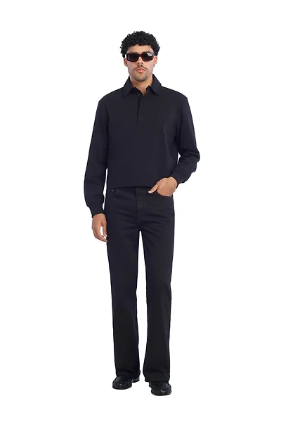 CROPPED FIT COTTON POLO SHIRT