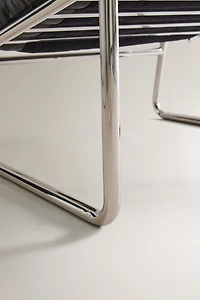 METAL AND LEATHER ARMCHAIR