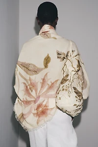 PEONY PRINT COTTON SCARF
