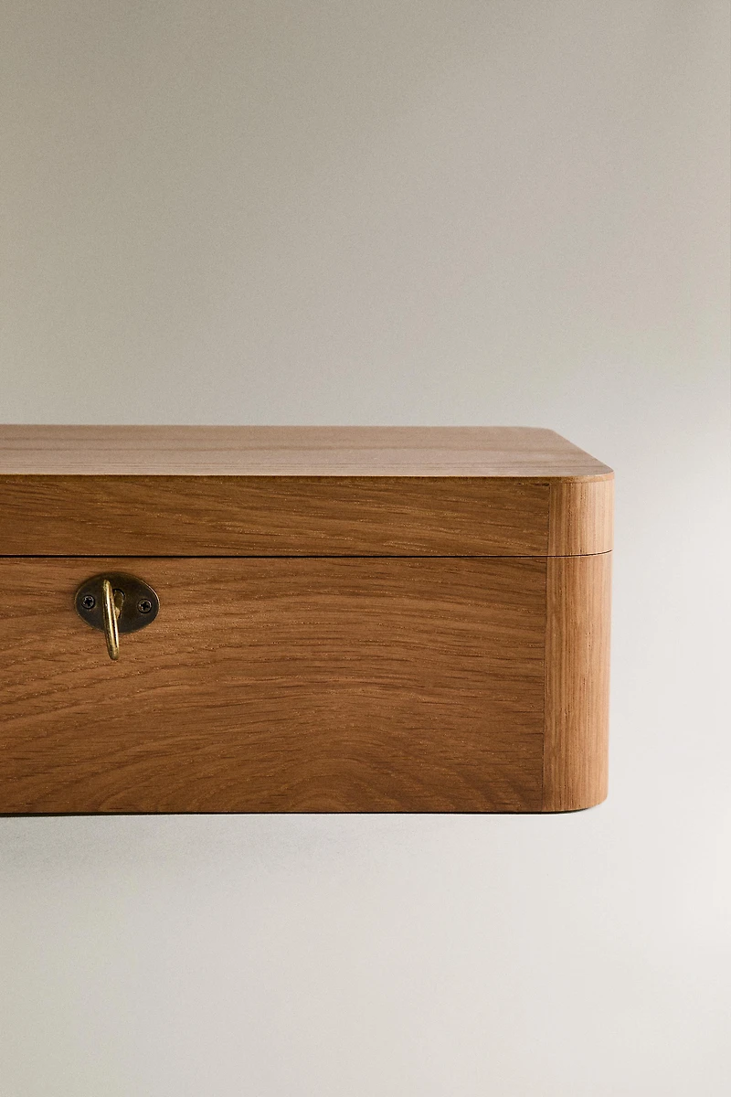 WOODEN JEWELRY BOX WITH MIRROR