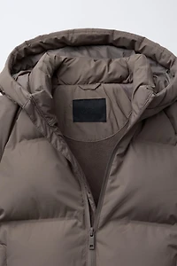 WATER REPELLENT HOODED PUFFER COAT