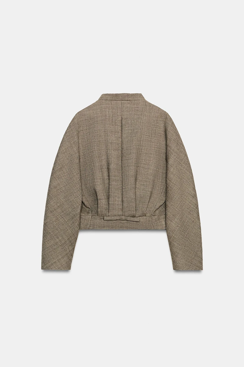 ZW COLLECTION WOOL BLEND CROPPED JACKET