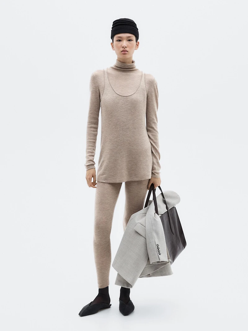 Long strappy knit top 100% cashmere - LIMITED