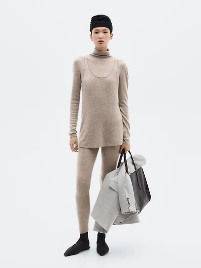Long strappy knit top 100% cashmere - LIMITED