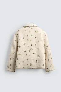 FLORAL EMBROIDERED JACQUARD JACKET