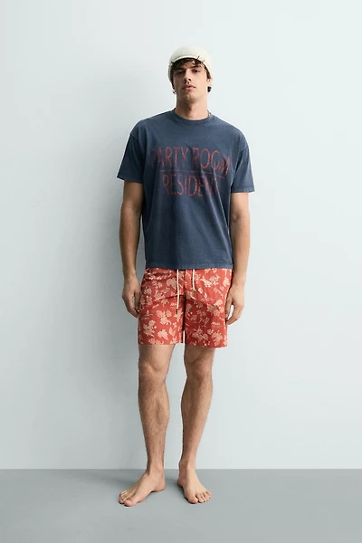 WASHED EFFECT TEXT T-SHIRT