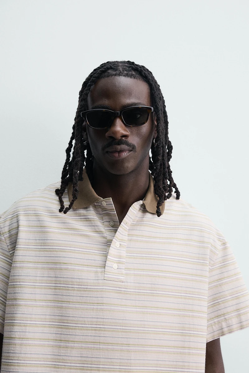 RELAXED FIT STRIPED POLO SHIRT
