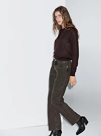 Pull polo en maille 100 % laine