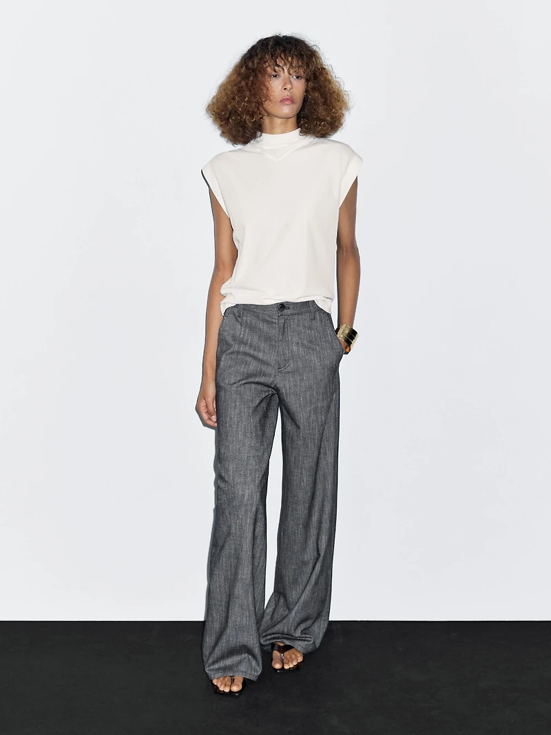 Pantalon large mid-rise