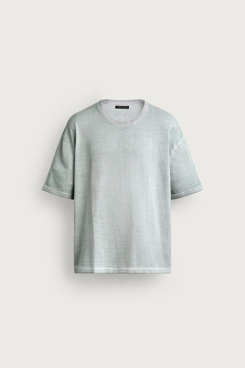 WASHED EFFECT KNIT T-SHIRT
