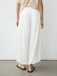 Pantalon fluide bouffant texturé
