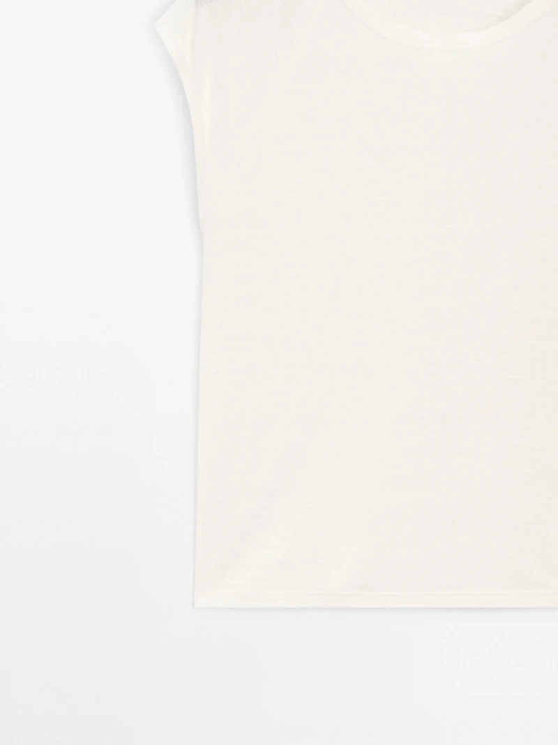 100% linen lightweight ribbed T-shirt
