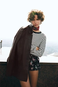 VESTE EN CUIR DÉLAVÉ