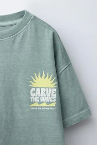 GARMENT DYE PRINT T-SHIRT AND BERMUDA SET